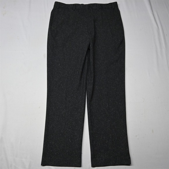 Van Heusen 35x32 Gray Tweed Flat Front Straight Mens Dress Pants‎ - Picture 1 of 9